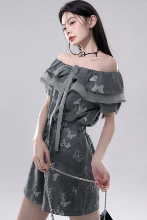 Summer Butterfly Denim Dress