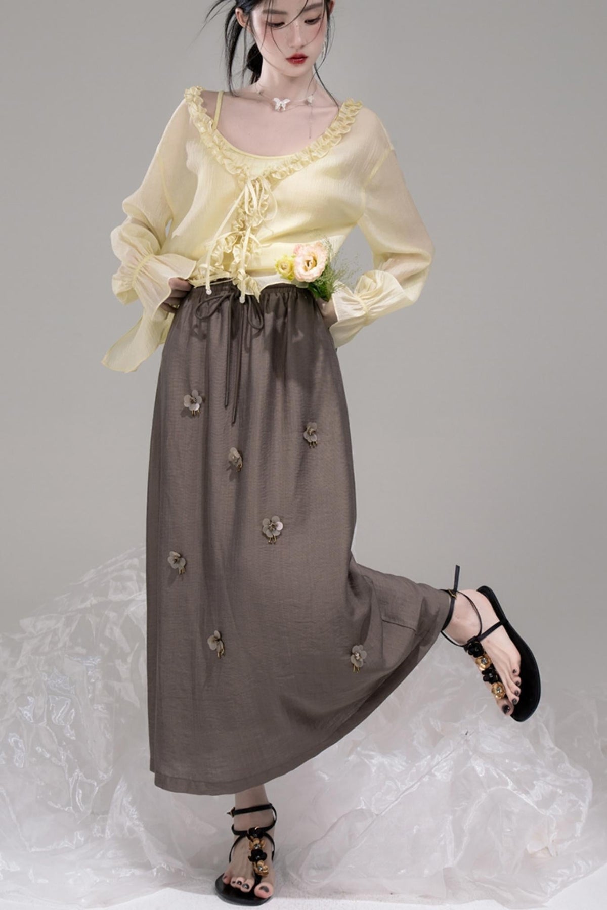 Summer Floral A-Line Skirt