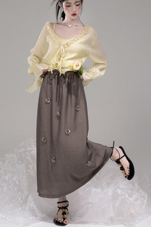 Summer Floral A-Line Skirt