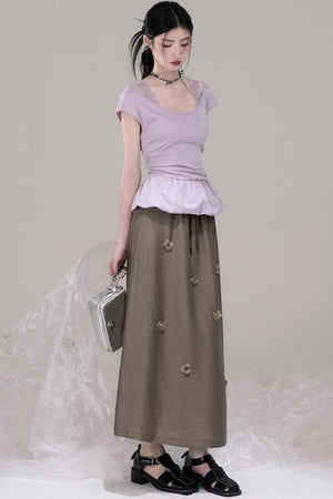 Summer Floral A-Line Skirt