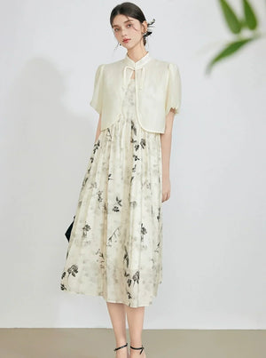 Summer Floral Slip Dress Set