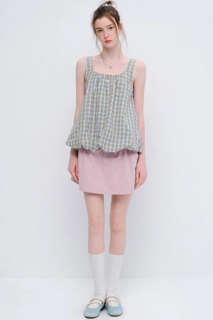 Summer Glow Plaid Bud Top