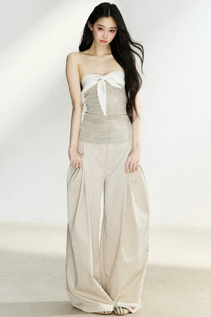 Summer High-Waisted Wide-Leg Pants