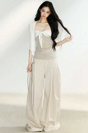 Summer High-Waisted Wide-Leg Pants