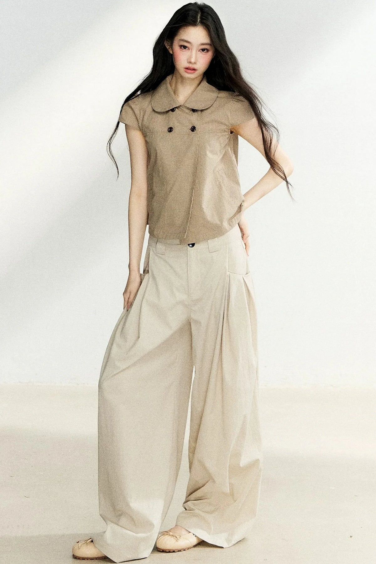 Summer High-Waisted Wide-Leg Pants