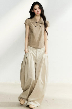 Summer High-Waisted Wide-Leg Pants