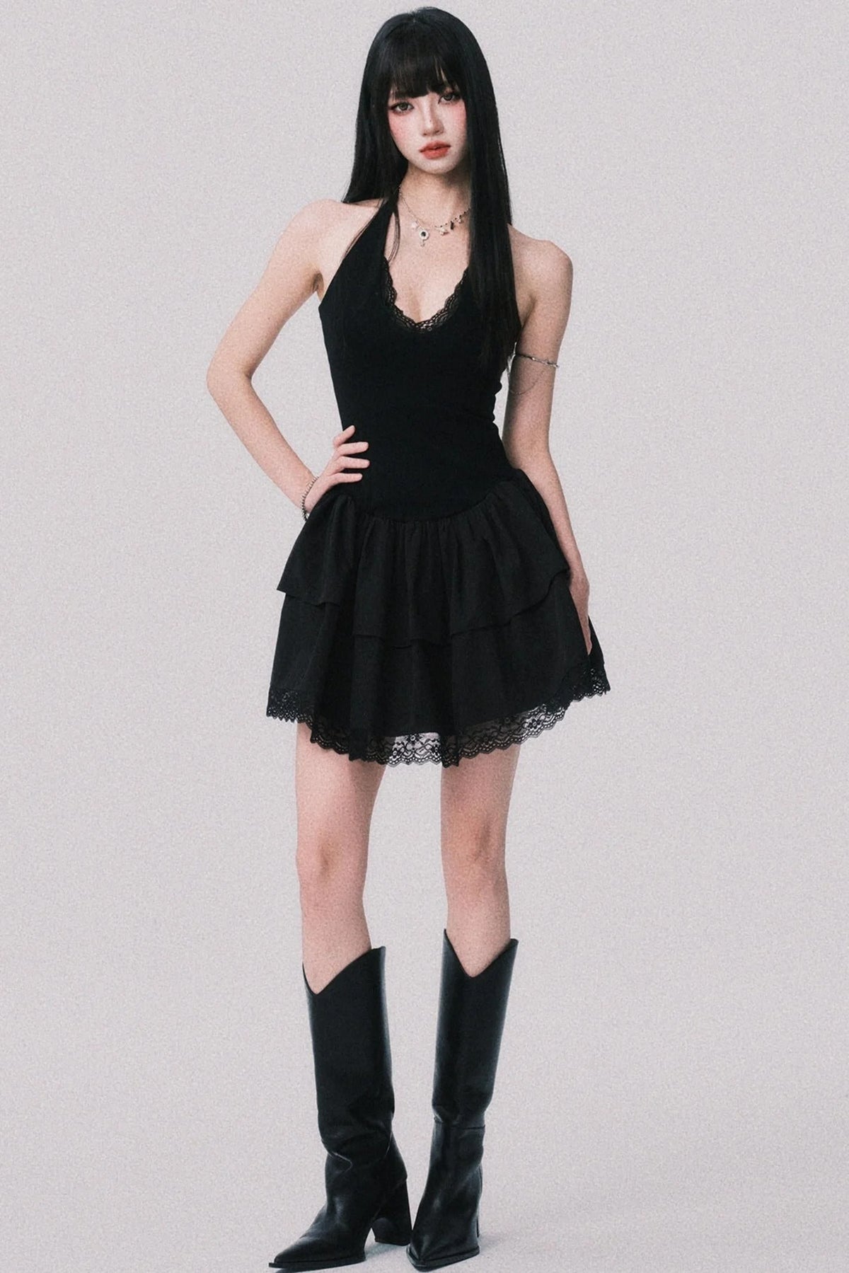 Summer Lace Black Dress