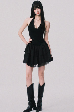 Summer Lace Black Dress