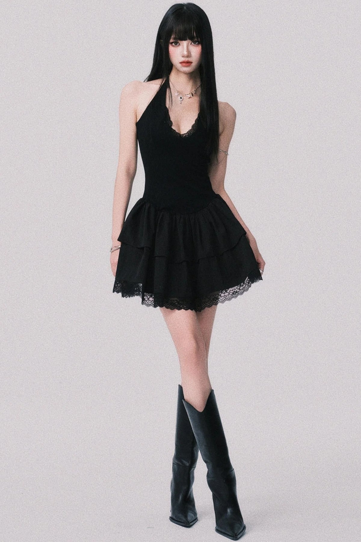 Summer Lace Black Dress