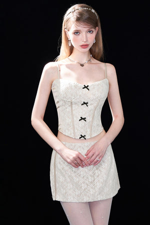 Summer Lace Halter Skirt Set-Up