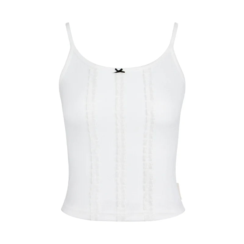 Summer Lace Suspenders Cropped Vest