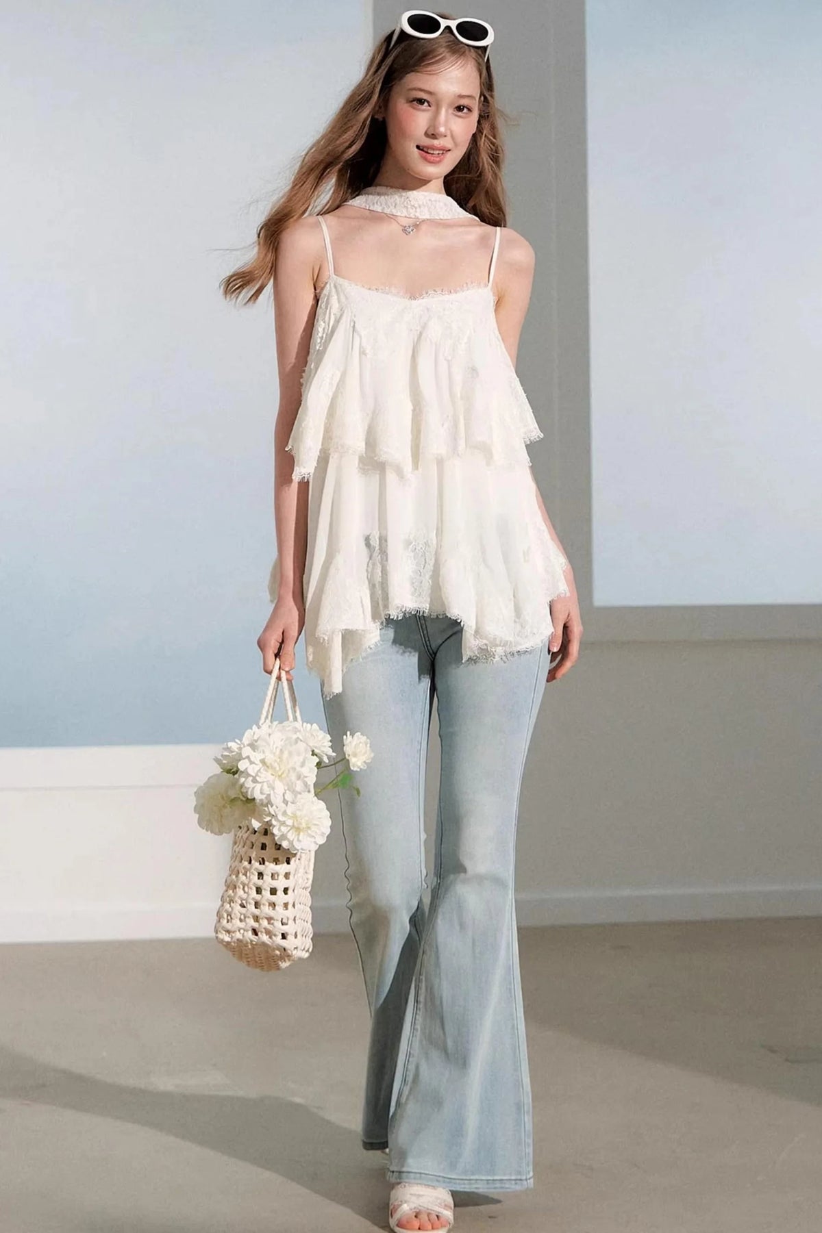 Summer Lace Top Vacation Set-Up