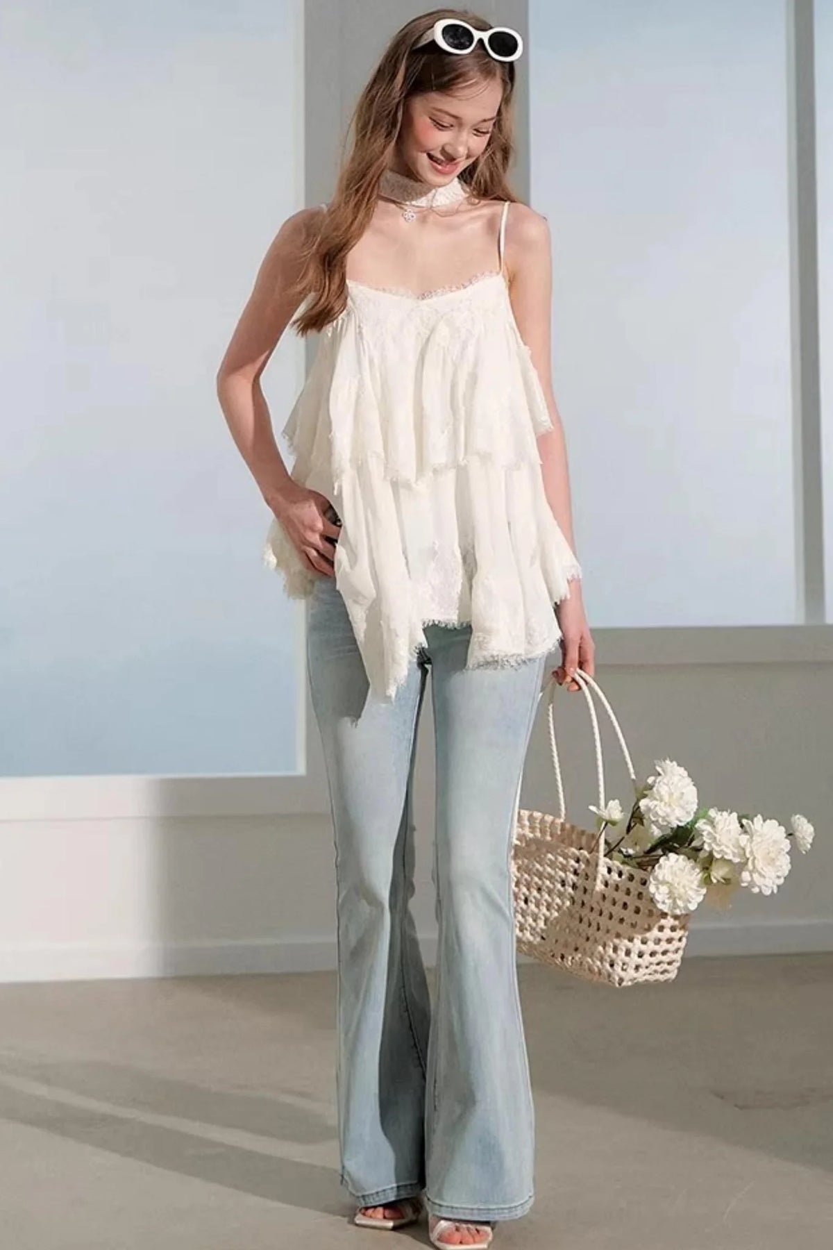 Summer Lace Top Vacation Set-Up
