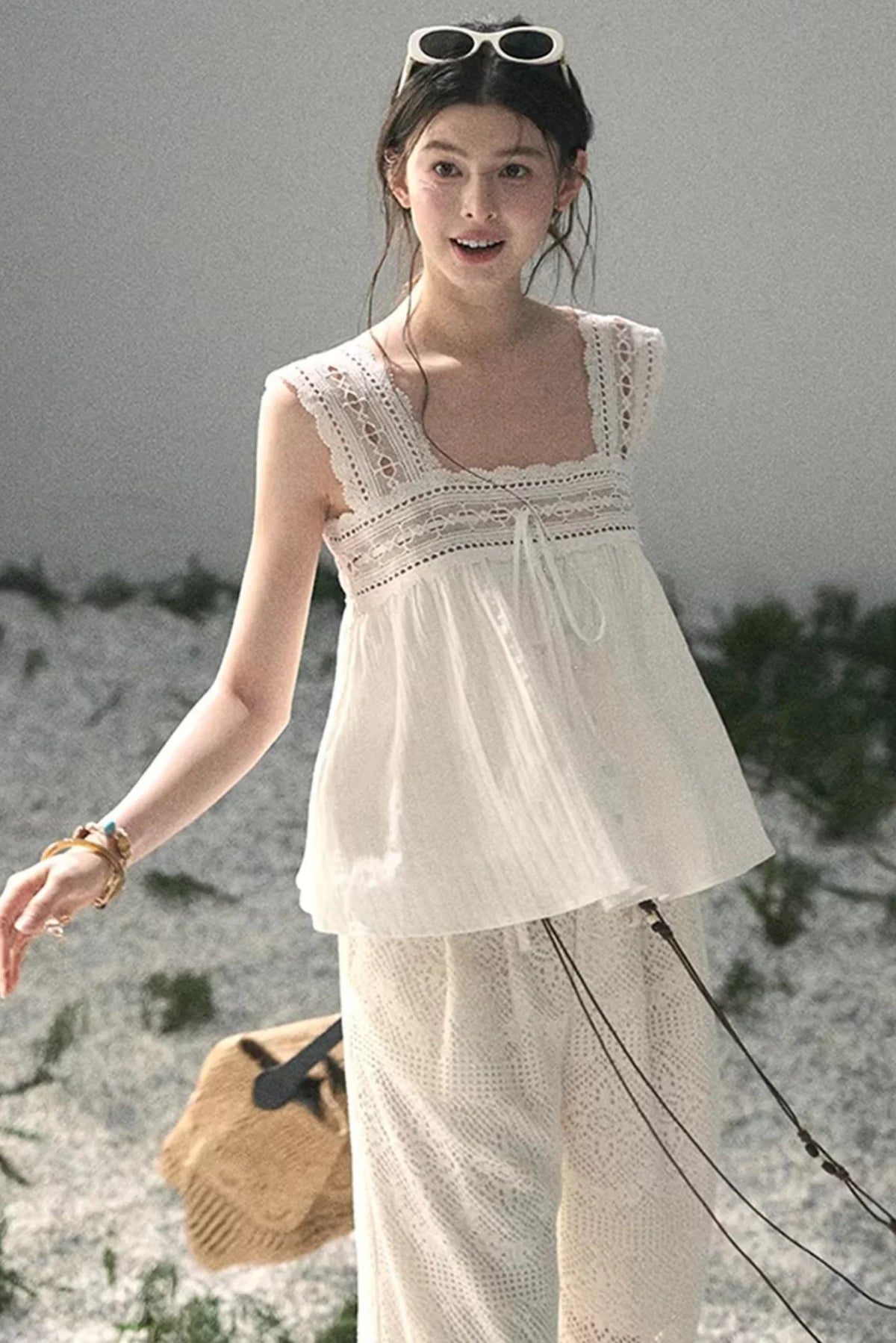 Summer Lace Transparent Blouse