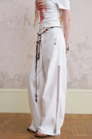 Summer Lace-Up Casual Pants