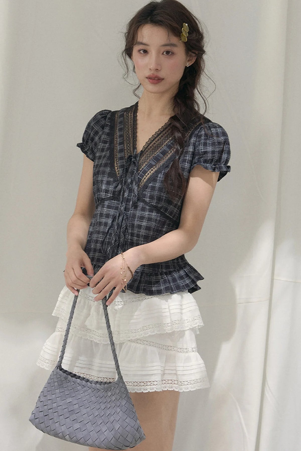 Summer Lace V-Neck Blouse