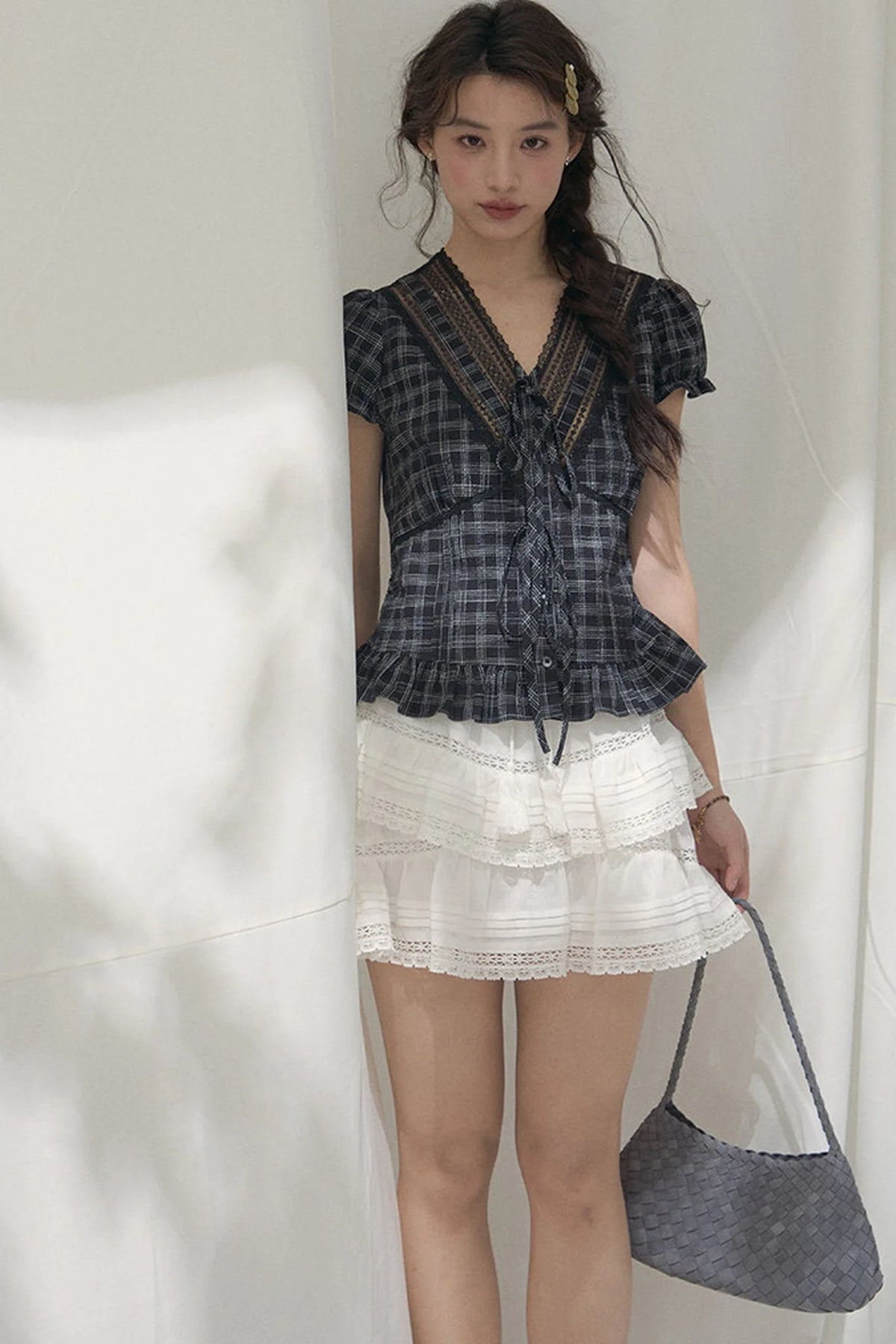 Summer Lace V-Neck Blouse