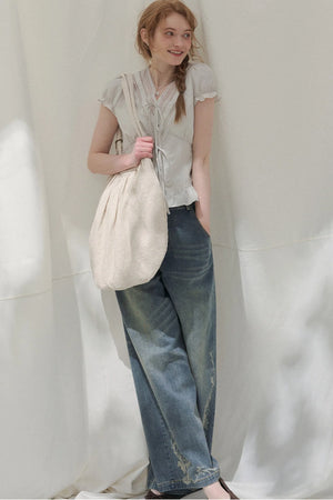 Summer Lace V-Neck Blouse