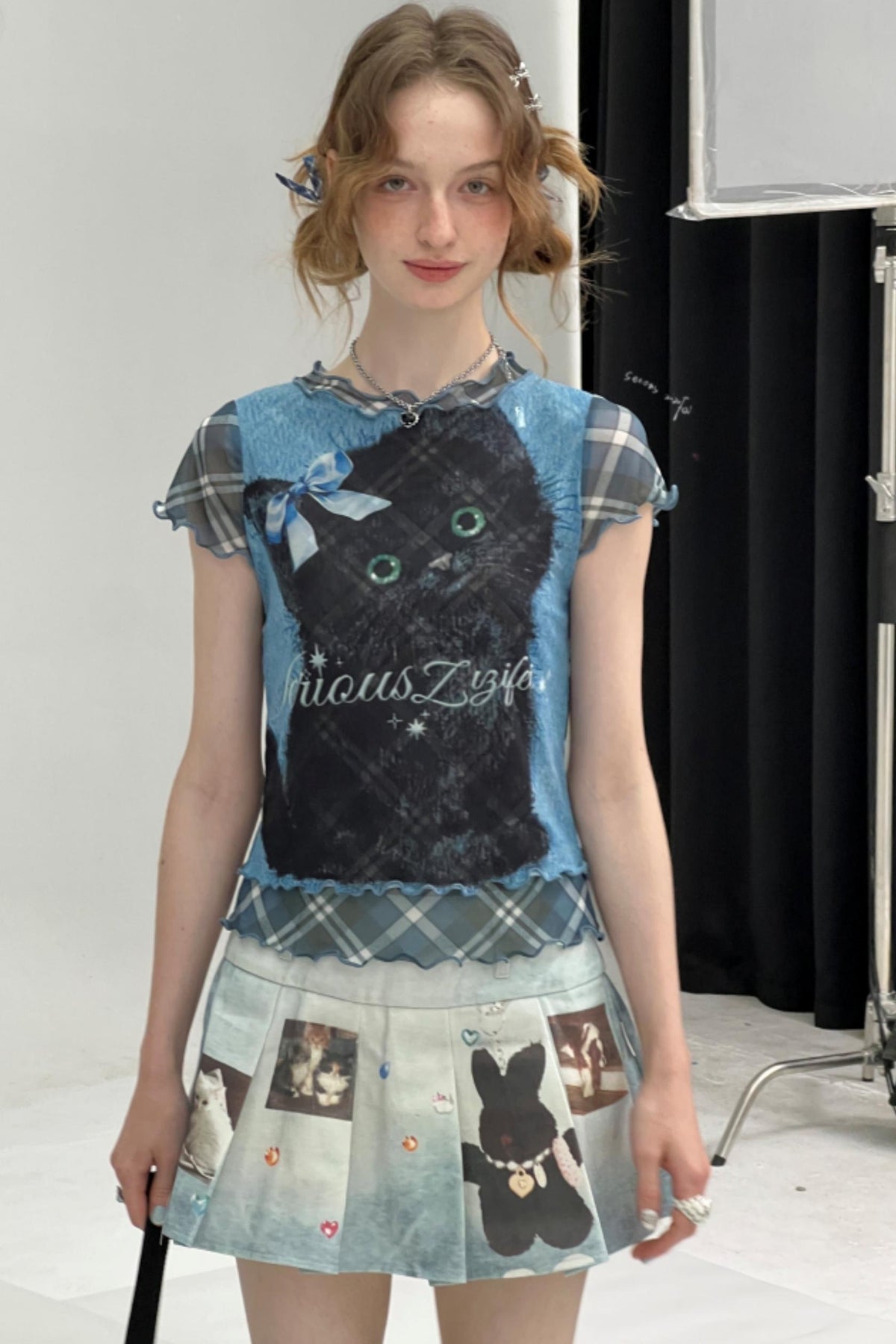 Summer Plaid Mesh Tee