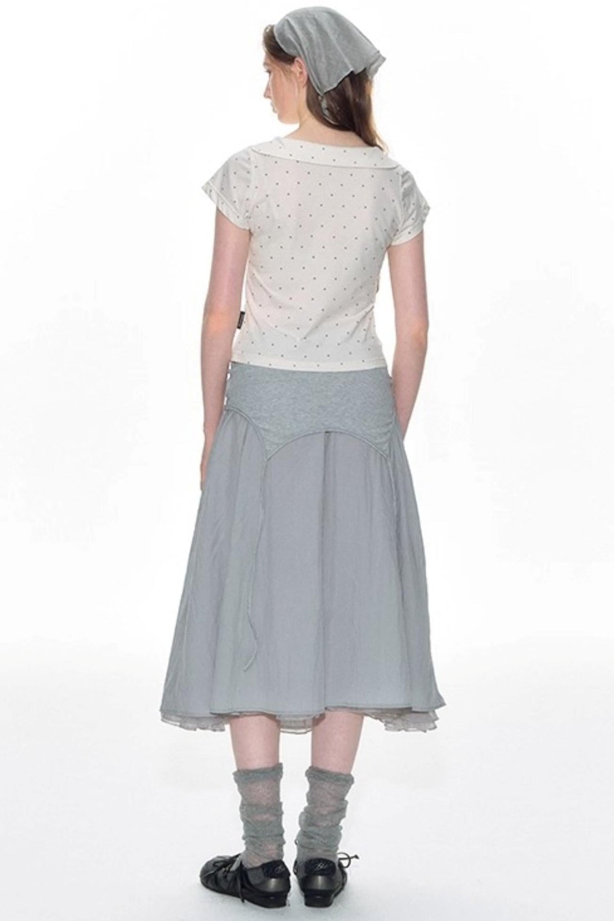 Summer Polka Dot Doll Neck Tee