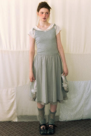 Summer Polka Dot Doll Neck Tee