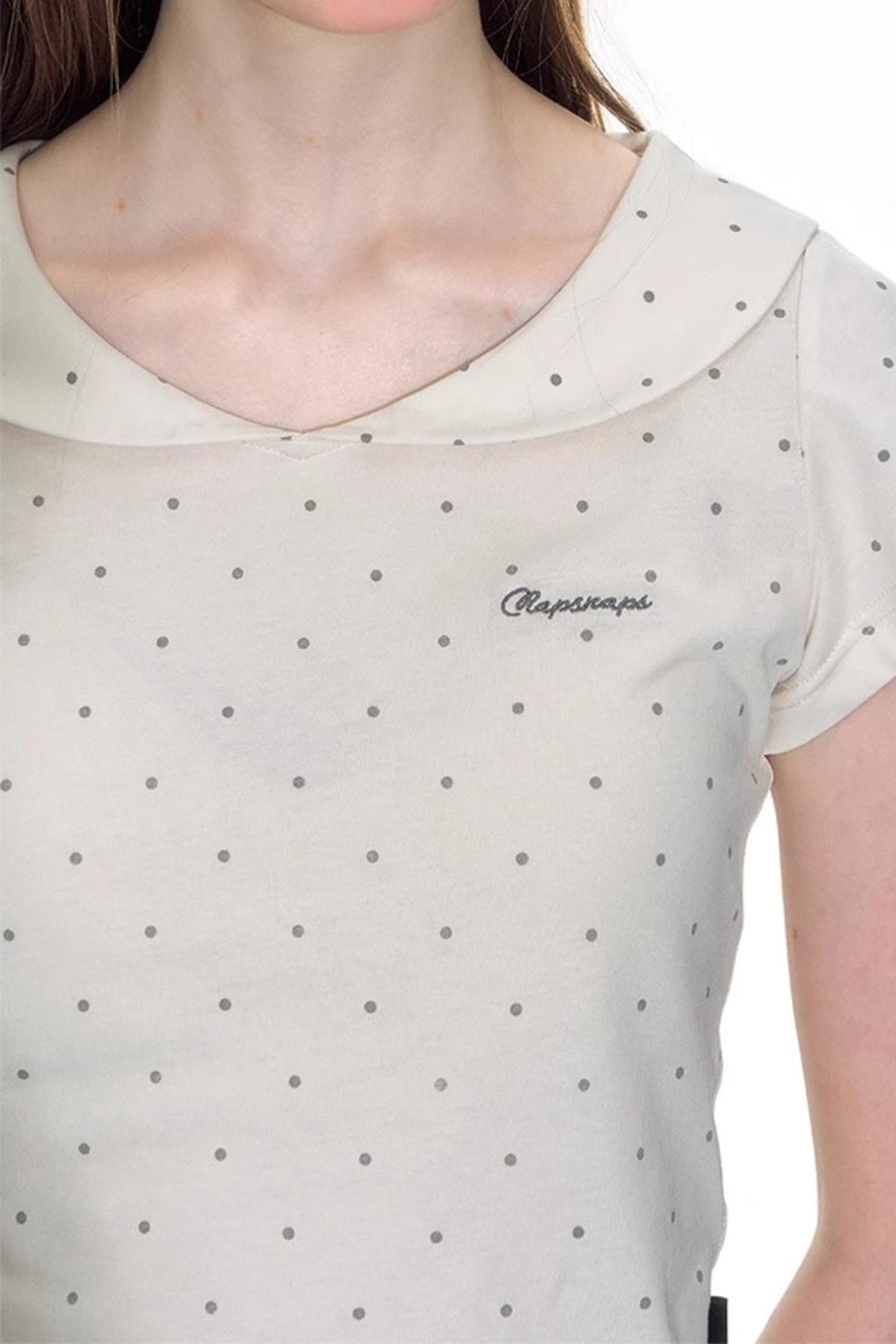 Summer Polka Dot Doll Neck Tee