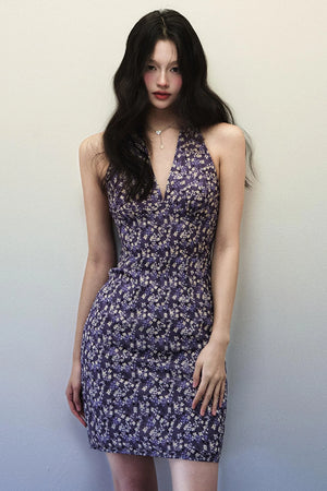 Summer Purple Floral Dress
