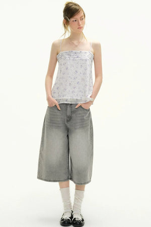 Summer Rhinestone Cropped Jeans