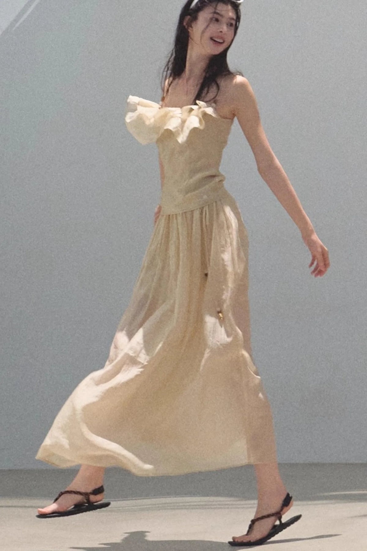 Summer Ruffled Camisole Skirt Set-Up