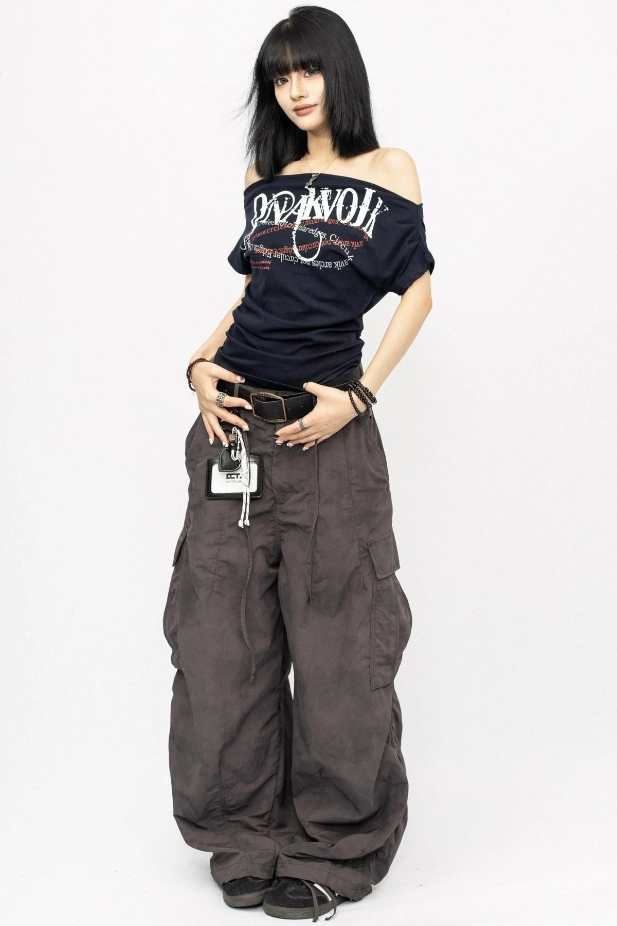 Summer Shoulder Letters T-Shirt