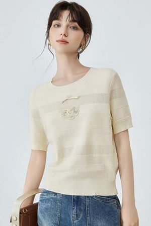 Summer Striped Knit Blouse