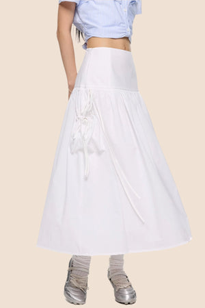 Summer White Flowing Half-Skirt
