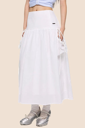 Summer White Flowing Half-Skirt