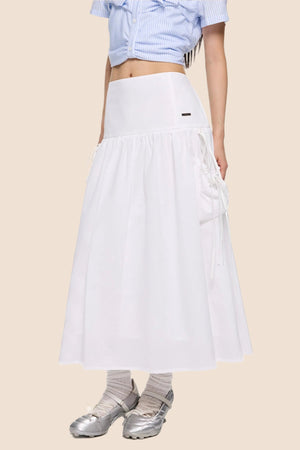 Summer White Flowing Half-Skirt