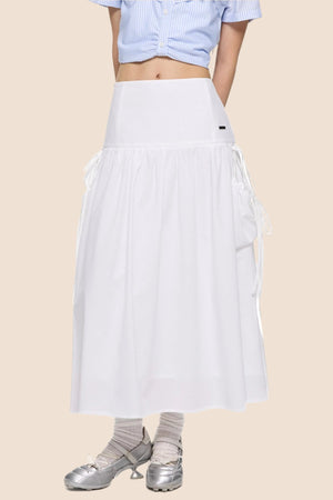 Summer White Flowing Half-Skirt