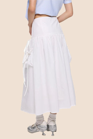 Summer White Flowing Half-Skirt