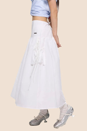 Summer White Flowing Half-Skirt