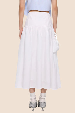 Summer White Flowing Half-Skirt