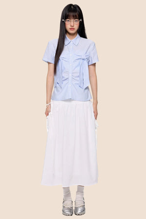 Summer White Flowing Half-Skirt