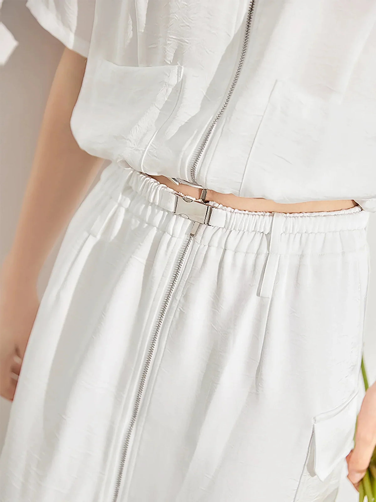 Summer White Shirt Skirt Set