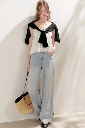 Sun-Protective Lace-Edged Knit Cardigan