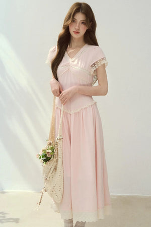 Sunlight Lace Waist-Cinching Dress