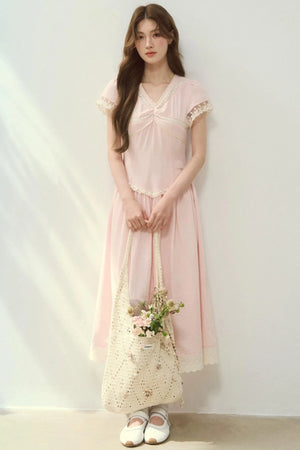 Sunlight Lace Waist-Cinching Dress