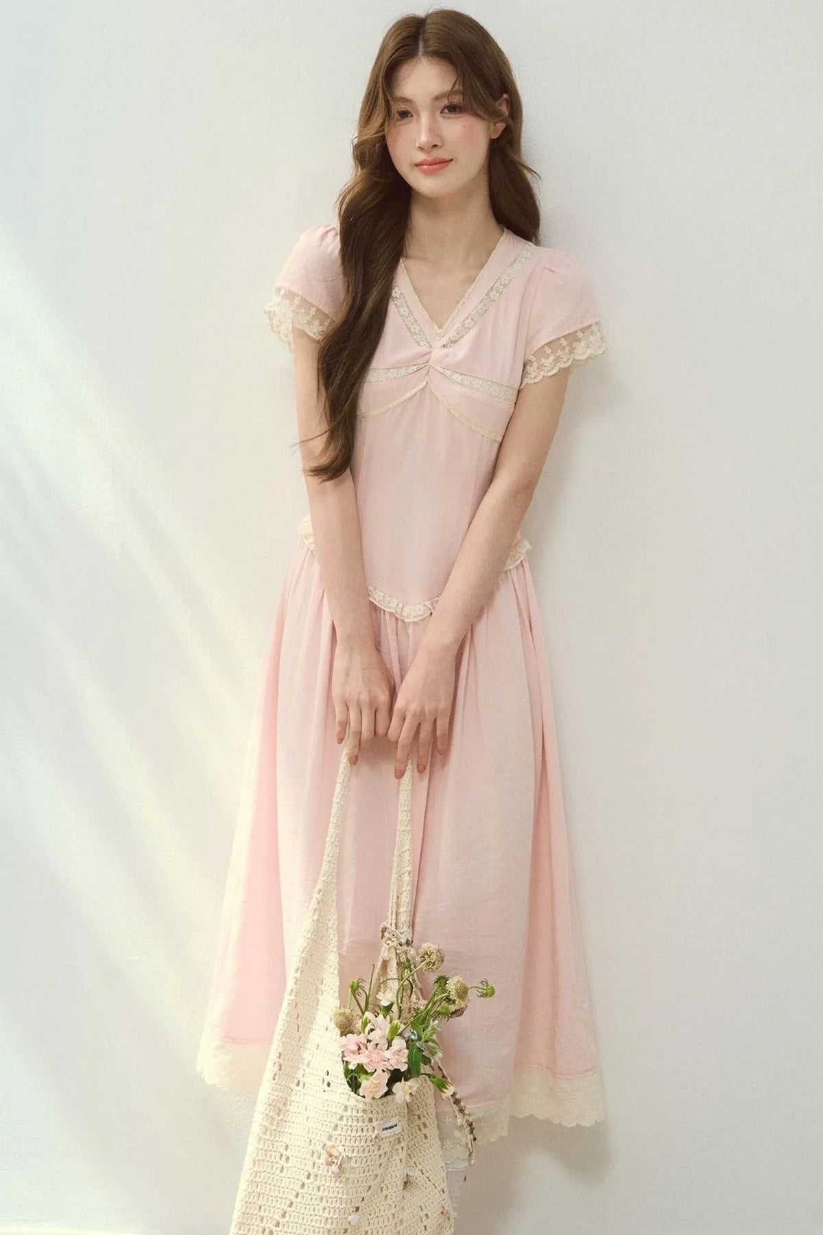 Sunlight Lace Waist-Cinching Dress