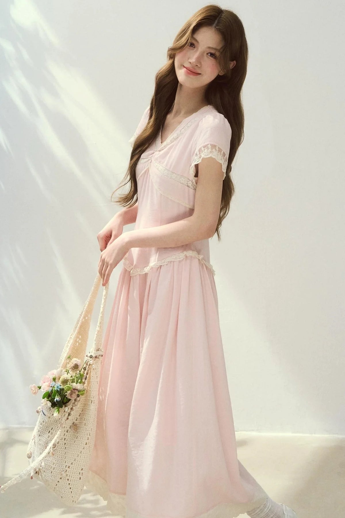 Sunlight Lace Waist-Cinching Dress