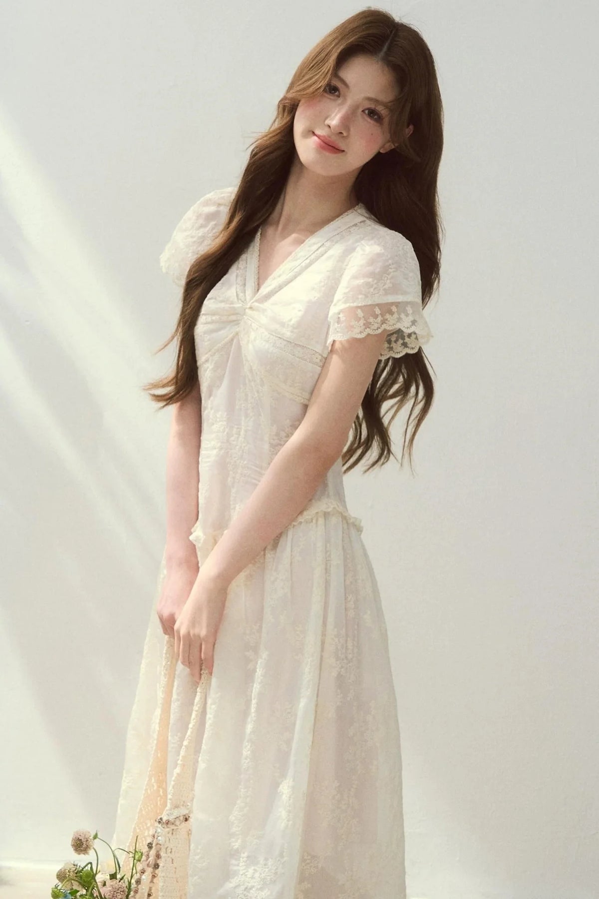 Sunlight Lace Waist-Cinching Dress