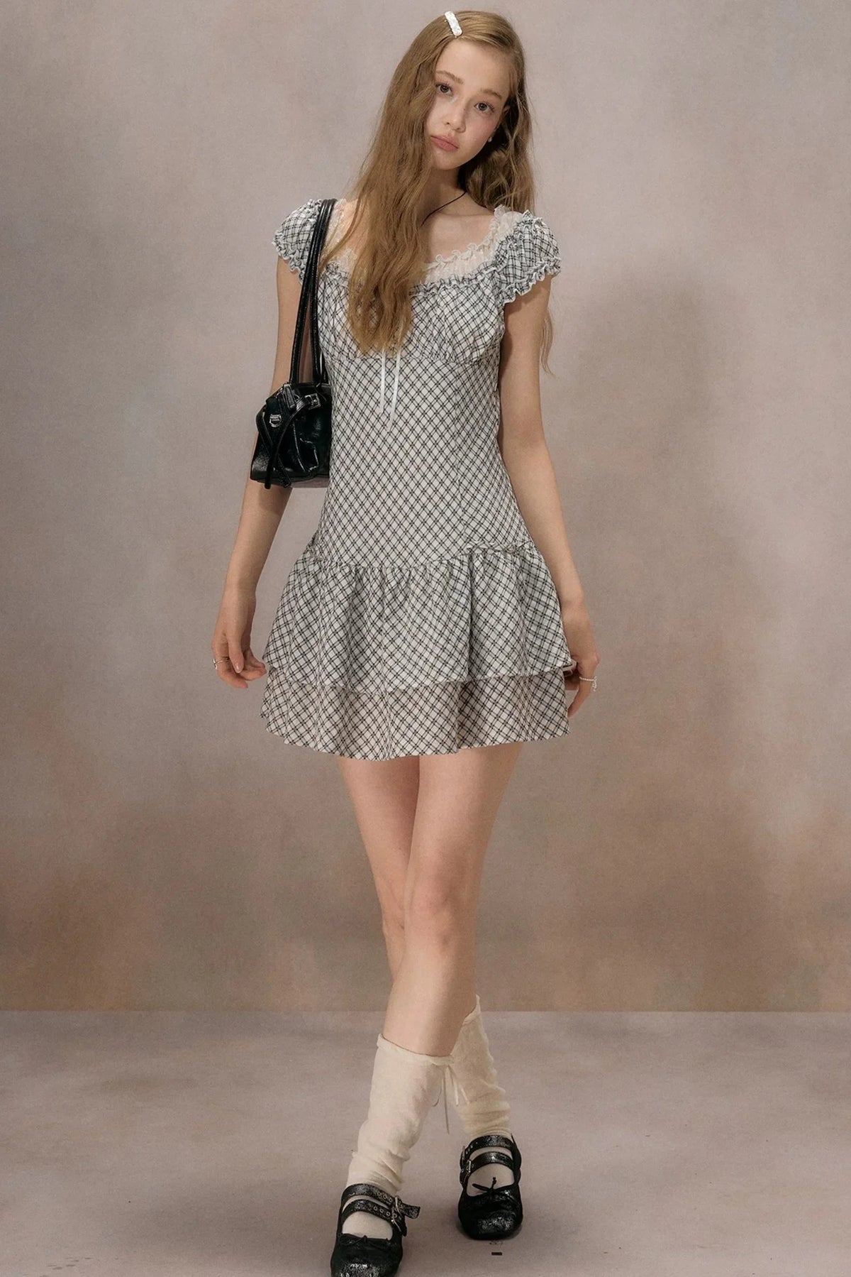Sunny Sky Lace Plaid Dress