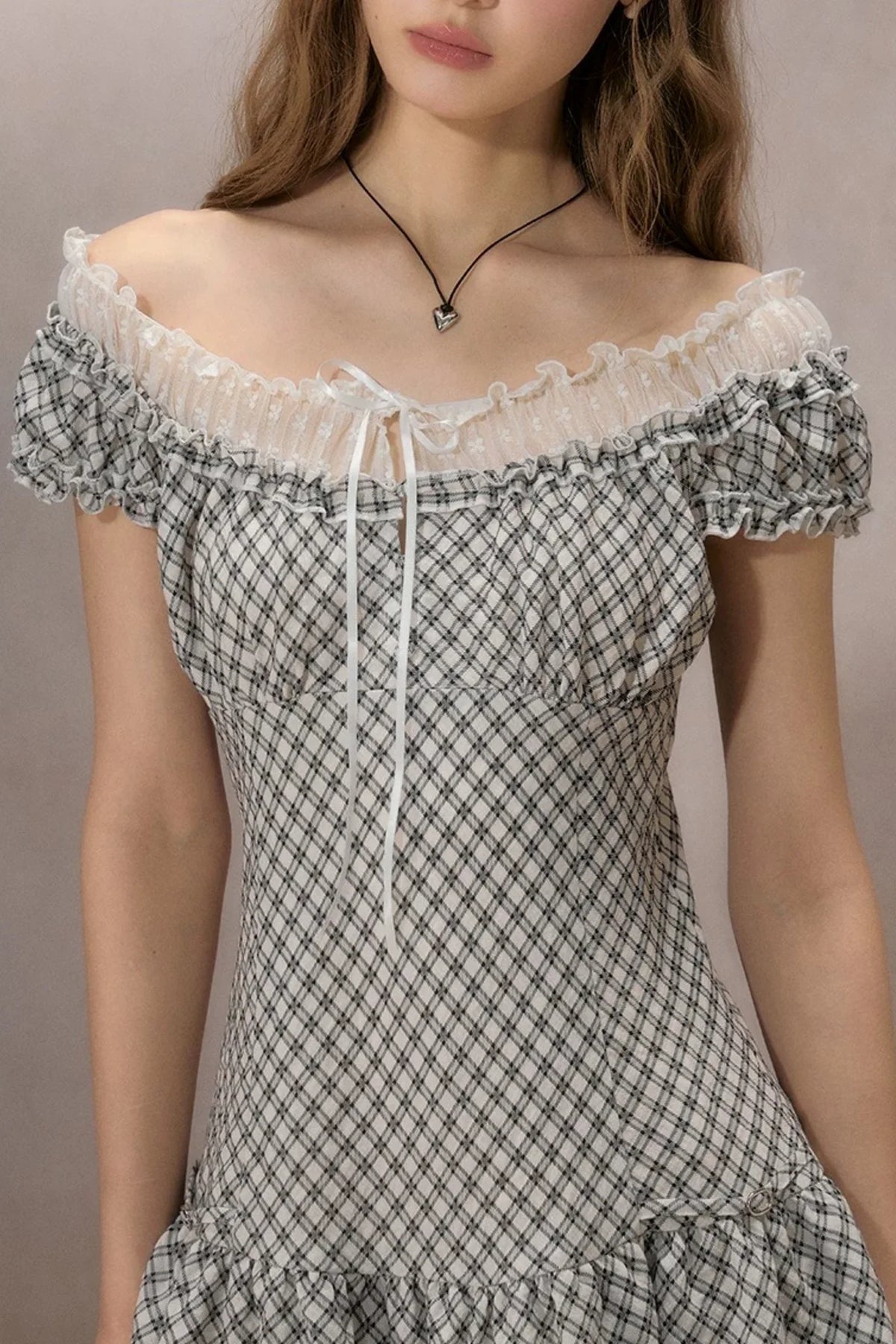 Sunny Sky Lace Plaid Dress