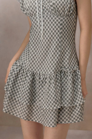 Sunny Sky Lace Plaid Dress