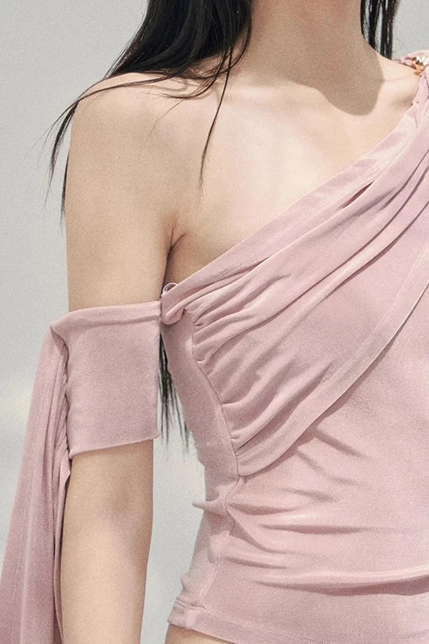 Sunset Coral Asymmetrical Top